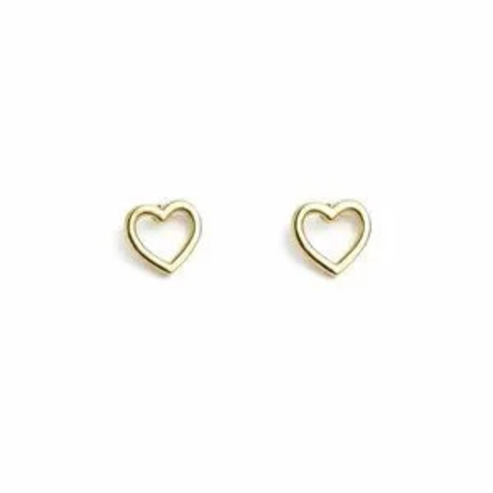 Elegant Gold Heart Stud Earrings